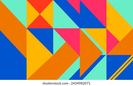 A vibrant abstract pattern with geometric shapes in contrasting colors. Abstract background. Eps10