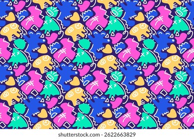Vibrant abstract pattern ideal for textiles, wallpapers, and modern graphic applications.