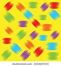 Vibrant Abstract Pattern with Jagged Shapes on a Yellow Background