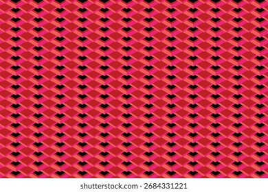 A vibrant, abstract pattern of repeating red and black geometric shapes, creating a textured, visually engaging background.