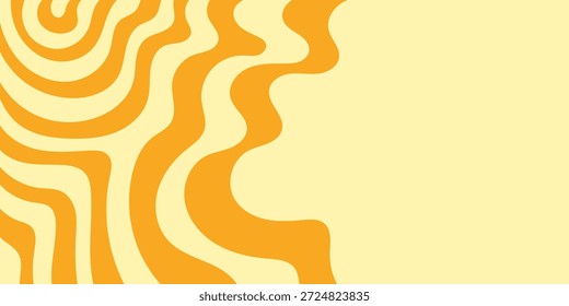 Patrón abstracto vibrante con arremolinadas rayas de color naranja y amarillo claro, que ofrece una estética psicodélica y groovy para varios proyectos de diseño y fondos.