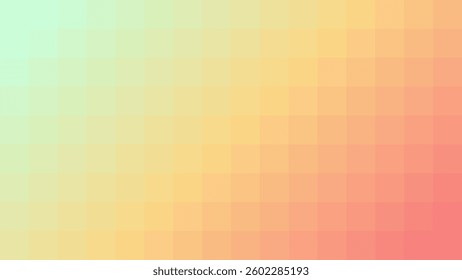 Vibrant abstract pixel background features a smooth, colorful gradient of horizontal stripes from soft green to sunny yellow and rosy pink, creating a warm and inviting aesthetic.