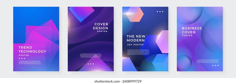 Vibrant Abstract Poster Collection With Modern Geometric Designs
