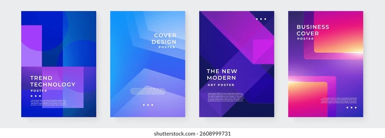 Vibrant Abstract Poster Collection With Modern Geometric Designs