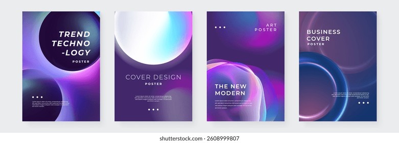 Vibrant Abstract Poster Collection With Modern Geometric Designs