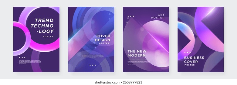Vibrant Abstract Poster Collection With Modern Geometric Designs