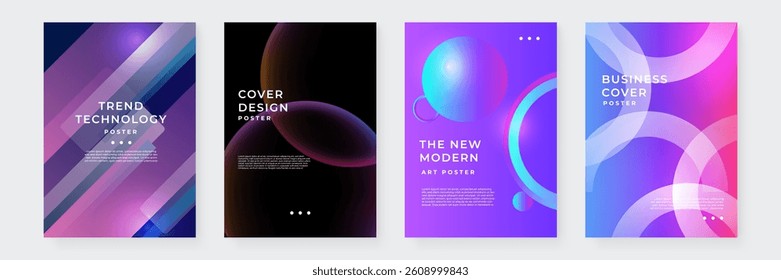 Vibrant Abstract Poster Collection With Modern Geometric Designs