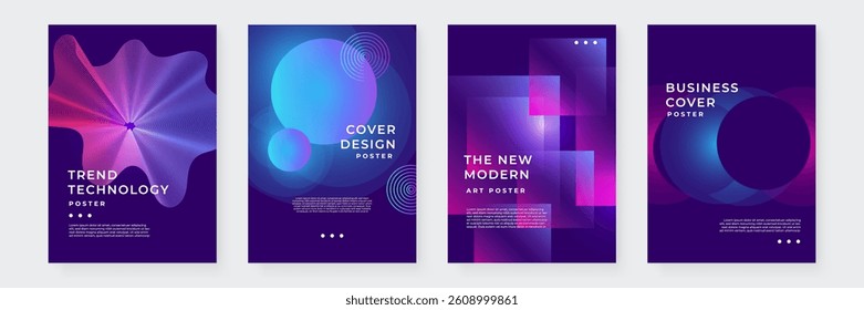 Vibrant Abstract Poster Collection With Modern Geometric Designs