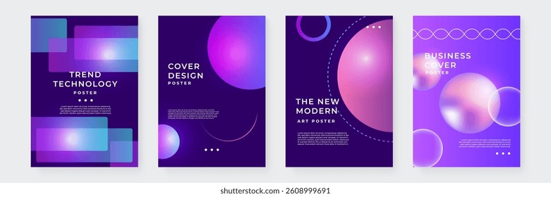 Vibrant Abstract Posters with Fluid Shapes and Modern Design