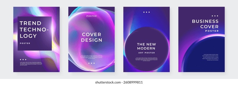Vibrant Abstract Posters with Fluid Shapes and Modern Design
