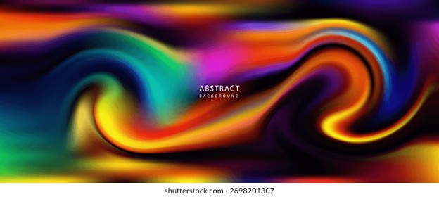 Vibrante remolino Abstractas del arco iris — arte dinámico de gradiente que fluye colorido para fondos. ilustrador de Vector eps10