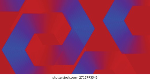 Vibrant Abstract Red and Blue Geometric Glitch Background, Vector illustration.