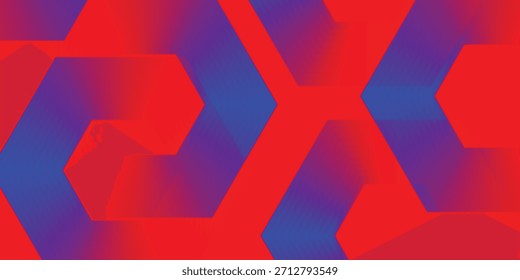 Vibrant Abstract Red and Blue Geometric Glitch Background, Vector illustration.