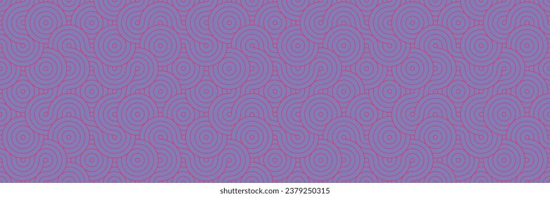 Vibrant Abstract Seamless Pattern Background. Swirling Circles and Waves in Asian Festive Style.