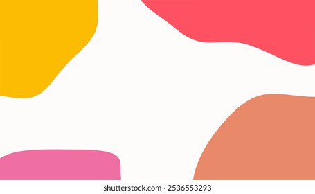 Vibrant abstract shapes on a white background inspire design creativity