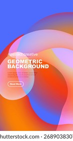 Formas abstractas vibrantes se superponen, creando un fondo geométrico colorido. El texto invita a una mayor exploración. Elementos de diseño modernos presentes.