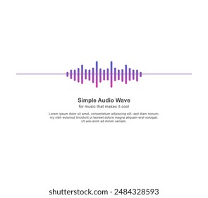 Vibrant and abstract sound waves. Audio wave technology, radio or sound frequency. isolated music, stereo electronic equalizer, decent vector elements