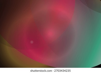 Uma esfera abstrata vibrante com um gradiente suave de cores vermelhas, rosadas e azuis em um fundo preto.