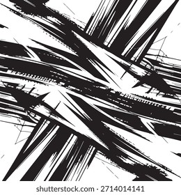 Vibrante arte abstracto salpicado con pinceladas dinámicas en blanco y negro, creando un efecto visual enérgico de alto contraste