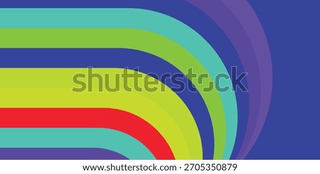 A vibrant abstract sports background featuring bold curved stripes in multiple bright colors. The design creates a dynamic motion effect, making it ideal for football graphics, 2026 sports templates