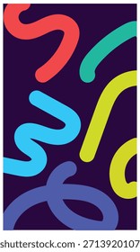 Conjunto de iconos de garabato abstracto vibrante. Iconos abstractos coloridos del garabato con las líneas audaces y las Formas lúdicas, convenientes para el diseño moderno, la marca, los App, los carteles, y los fondos creativos. EPS10AI.

