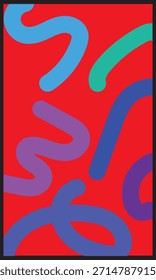 Lebendige abstrakte Squiggle-Icon-Set. Bunte abstrakte Squietschsymbole mit fetten Linien und verspielten Formen, geeignet für modernes Design, Branding, Apps, Poster und kreative Hintergründe.EPS10AI.

