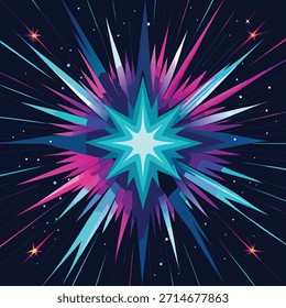 Explosión Abstractas vibrante del estallido estelar con las estrellas cósmicas Palabras claves: abstracto, explosión, estallido estelar, energía, brillante, colorido, vibrante, cósmico, espacio