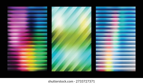 Vibrant abstract striped gradient design showcasing a dynamic interplay of blurred colors and geometric lines, perfect for modern backgrounds and visual concepts