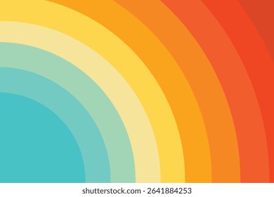  Vibrant Abstract Summer Background with Colorful Rainbow Arches