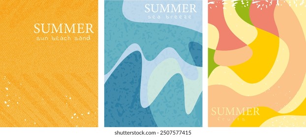 Lebendiger abstrakter Sommerhintergrund mit organischen Formen. Ideal für saisonale Designs, kreative Poster und trendige Social-Media-Grafiken. Vektorgrafik