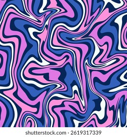 um padrão de redemoinho vibrante e abstrato que lembra mármore ou arte líquida, apresentando linhas fluindo em rosa, azul, azul escuro e branco.