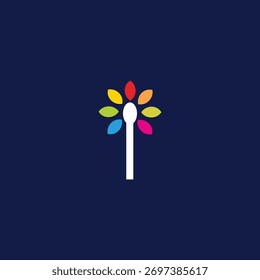 Árbol abstracto vibrante con cuchara que representa la diversidad de ingredientes alimentarios