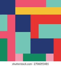 Um fundo vetorial abstrato vibrante com formas geométricas coloridas e uma vibração moderna e divertida.