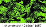 Vibrant abstract vector background. Energetic lime green and black design featuring dynamic strokes, halftone dots. Vector ilustration