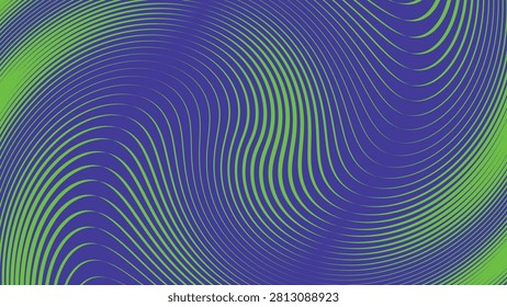 A vibrant abstract vector background featuring dynamic, fluid wavy lines in bright neon green over a deep blue backdrop. This high-contrast halftoning pattern creates a hypnotic optical illusion and a seamless sense of fluid motion. It is perfectly suited for modern graphic designs, creative posters, tech banners, and trendy digital wallpapers.
#AbstractArt #WavyLines #OpticalIllusion #GreenAndBlue #GraphicDesign #ModernPattern #FluidMotion #HalftoneArt #MinimalistDesign #Wallpaper