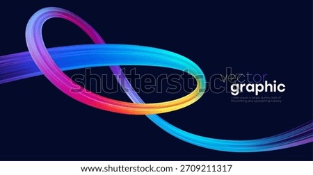 A vibrant abstract vector illustration featuring neon ribbon loops against a dark blue background for modern design.