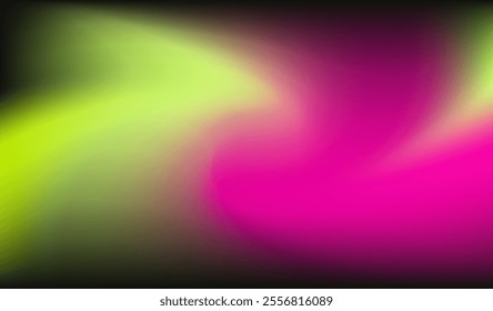 Vibrant abstract vector illustration with a swirling gradient blend of pink and green tones. The dynamic flow creates a sense of motion and energy, perfect for modern artistic designs.