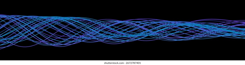 Vibrant abstract vector tech lines on black background.