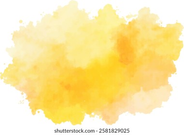 A vibrant, abstract watercolor splash in shades of yellow, with a textured and organic feel. This eye-catching element is perfect for adding a pop of color to backgrounds, designs, and illustrations