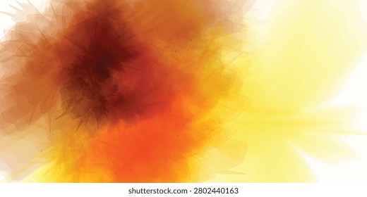 A vibrant abstract watercolor splash with warm autumn colors creating a soft artistic background