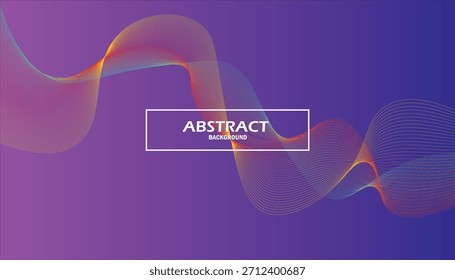 Vibrant Abstract Wave Flow Design on Purple Gradient Backdrop