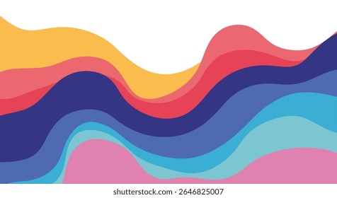 Vibrant Abstract Wave Patterns in Vivid Colors Creating a Beautiful Dynamic Landscape Background
