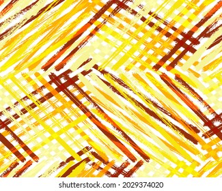 Vibrant acrylic artwork vector illustration. Brush strokes stripes mixed canvas. Watercolor paint aging texture.