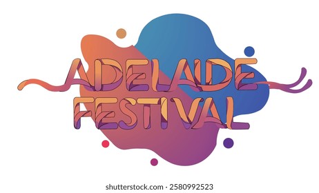 A vibrant Adelaide Festival logo with a creative font, featuring a blend of bright colors and abstract shapes, representing the festival's artistic and dynamic energy