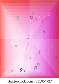 vibrant adornment of musical note vector background, wallpaper beside emblematic business