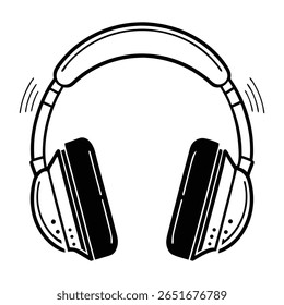 A vibrant advertisement design featuring headphones, likely for a music or audio-related brand. The graphic utilizes a range of colors for a dynamic and eye-catching presentation.
