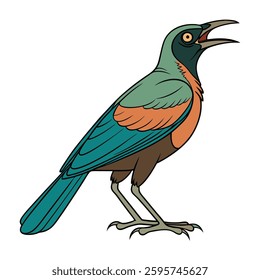 Vibrant African Rail Bird Illustration. Concept of Bird Design.
