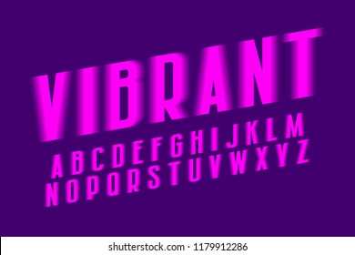 Vibrant alphabet. Pink shades artistic font. Isolated english alphabet.