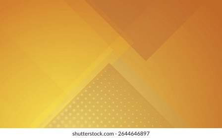 Vibrant Amber Abstract Backdrop with Geometric Layers and Subtle Halftone Accents, Ideal for Modern Designs and Warm-Toned Visual Communications projects and striking presentations