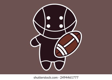 Vibrant American football vector: cartoon, clipart, line art for digital prints and designs